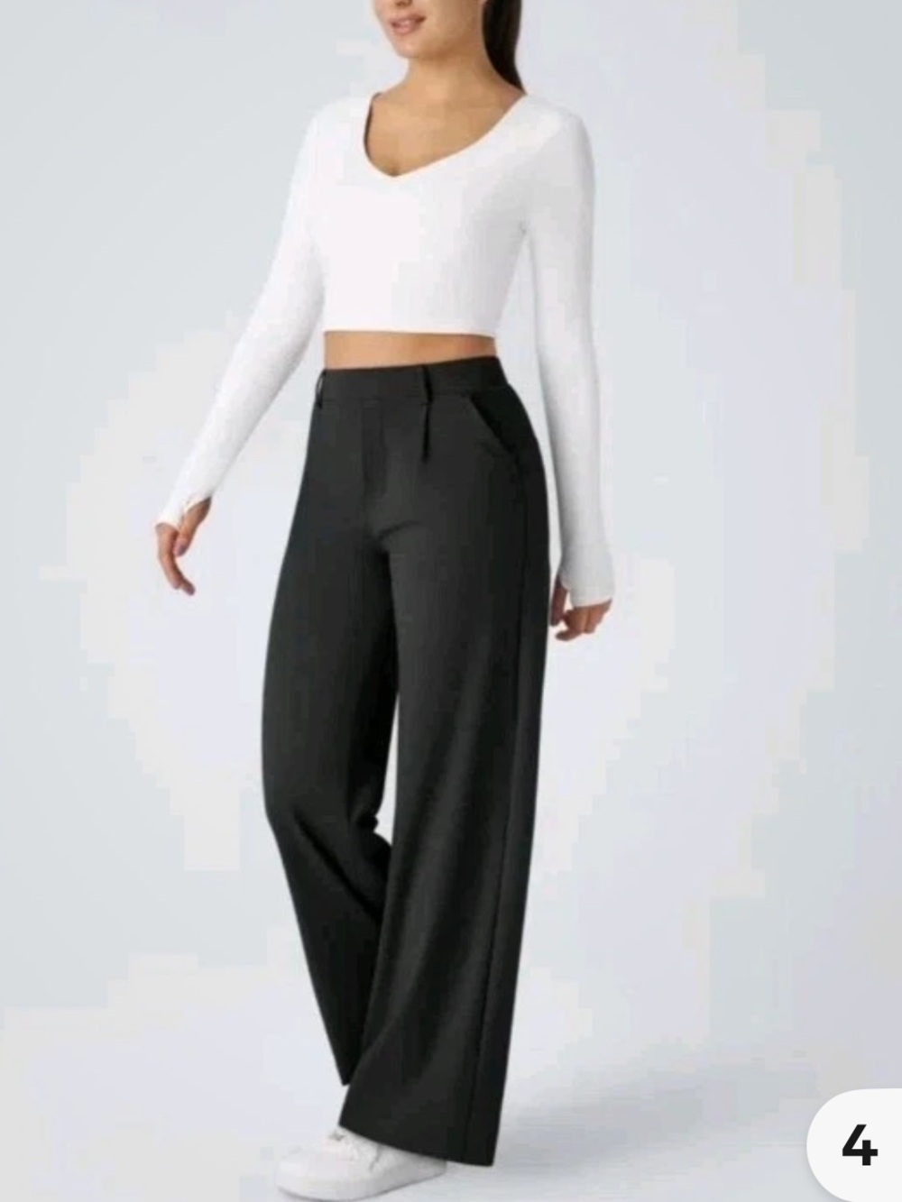Halara Flex Daystretch High Rise Pocket Straight Leg Pleated Pants Black Size XL